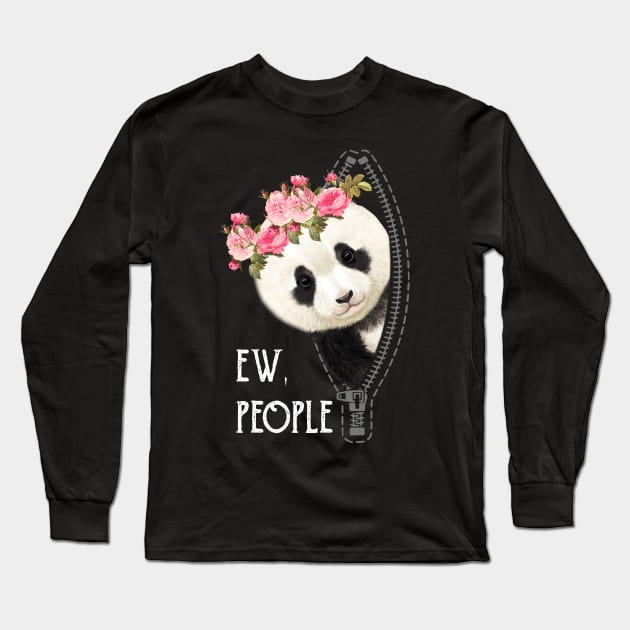 Funny Quarantine Covid Coronavirus Panda social distance parody Long Sleeve T-Shirt by Anonic